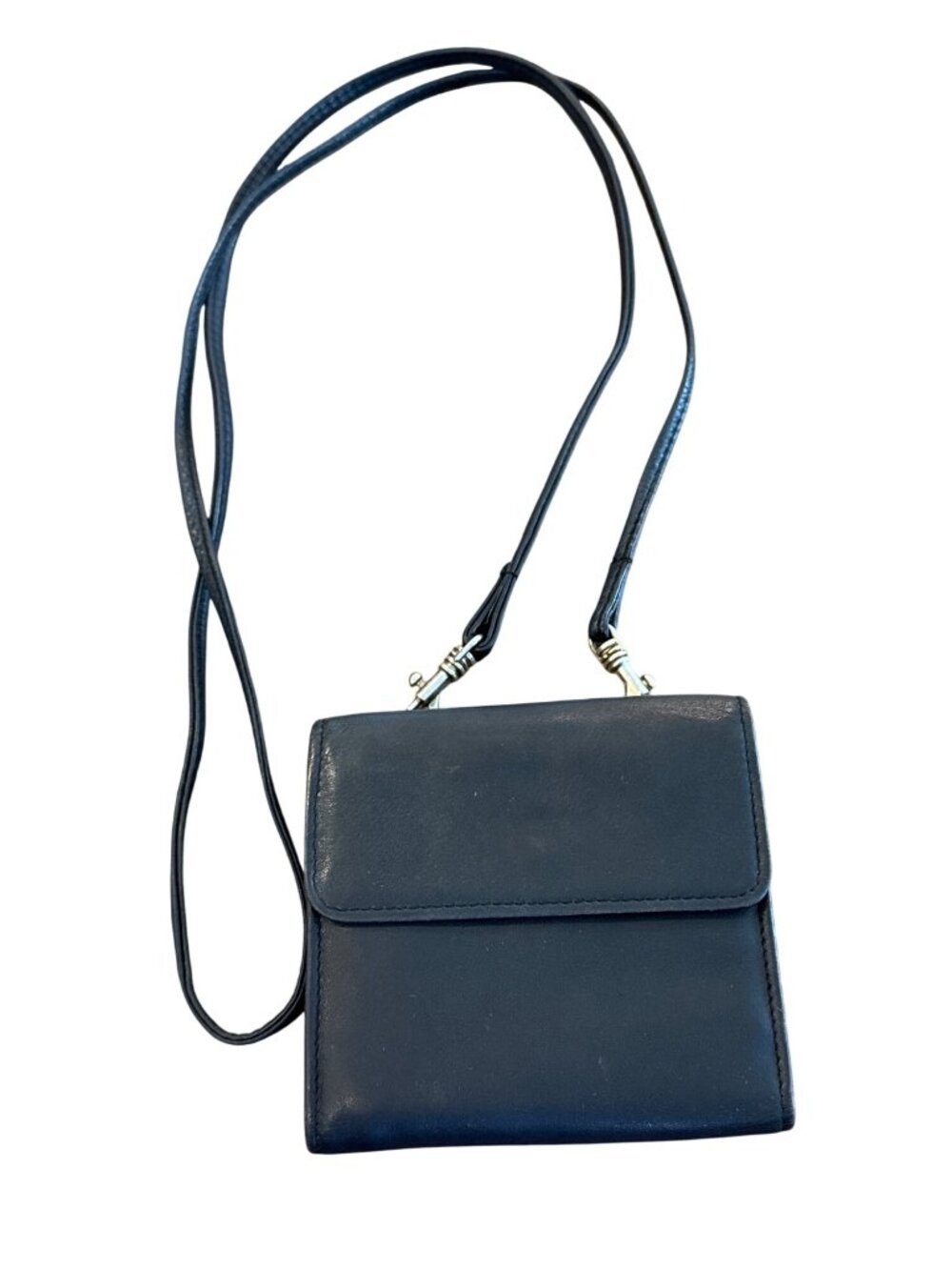 Wilsons Leather Black Crossbody Wallet With Adjustable Strap & Multiple Compartm